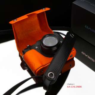   Full leather camera case f. fuji Fujifilm Finepix X10 Hermes Orange