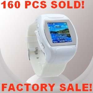 Cell Phone Watch Mobile FM Camera /4 1.5White MQ007  