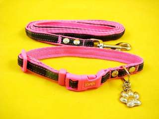 20P Camouflage Style Dog Collar & Lead Leash (PINK) #L  