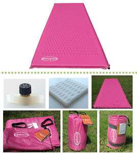 Pink Outdoor Self Inflating Camping Mattress Air Bed  