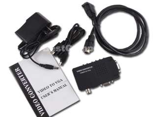   Composite S video VGA In to PC VGA LCD Out Converter Adapter Box Black