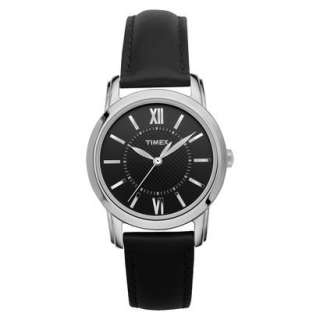 Timex Leather Strap Watch   Black.Opens in a new window