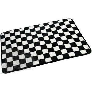  Black and White Checkered Checker Bath Mat Rug Check