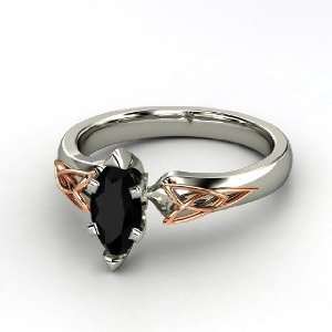 Fiona Marquise Ring, Marquise Black Onyx Palladium Ring Jewelry
