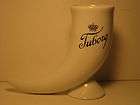 vintage tuborg beer white ceramic horn shape cup mug  
