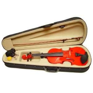  Student Violin w/Bow, Case, and Rosin   Solid Red Musical Instruments