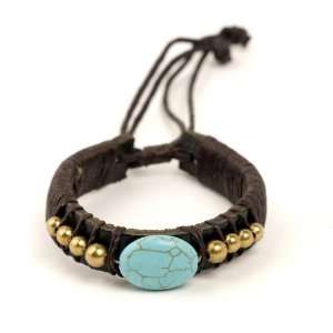  New brass turquoise cuff hippie bracelet bead wristband by 