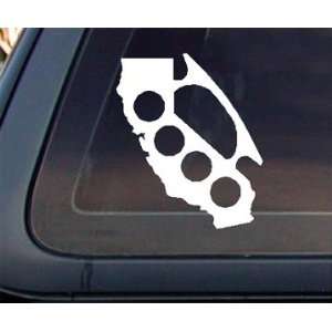  California Map Brass Knuckle Car Decal / Sticker 