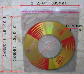 1000 8CM CD DVD Storage Holder Plastic Sleeves Case MIN  