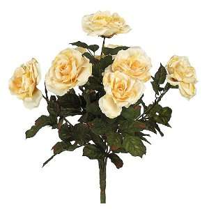  24 Silk Rose Flower Bridal Bouquet   Beige F18