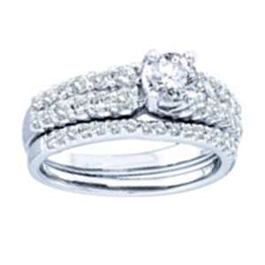   Diamond 14k White Gold Bridal Ring Set Ring SeaofDiamonds Jewelry