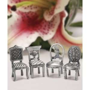  Bridal Shower / Wedding Favors  Pewter Chair Figurine 