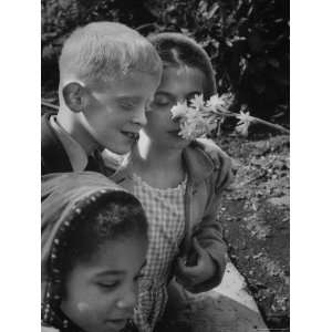 Blind School Children During an Outing in Brooklyn Botanical Gardens 