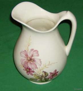 Nice Large Floral Decorated Ceramic Pitcher  