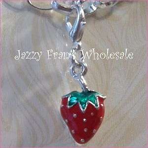   Strawberry Clip On Charm Fits Traditional Link Bracelets (D326)  
