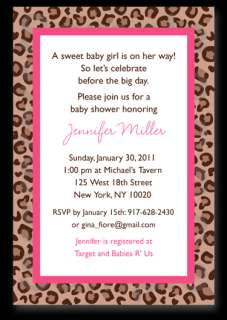 Leopard Print Baby Shower Invitation Print Your Own  