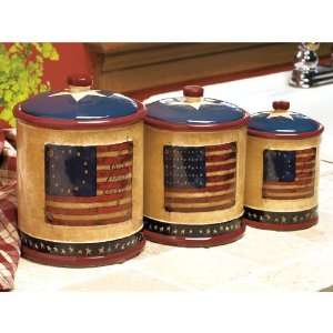   Patriotic Kitchen Canister Set By Linda Spivey