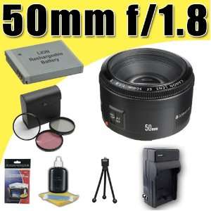  Canon EF 50mm f/1.8 II SLR Lens LPE5 Battery/Charger for Canon 