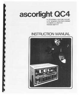 Ascor Ascorlight QC4 Flash System Instruction Manual   