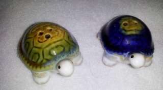 Small Ceramic Turtle Salt & Pepper Shaker Set * High Gloss Finish 