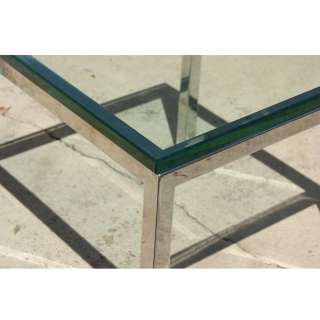 18 x 18 Square Chrome Glass End Coffee Table 10% OFF  