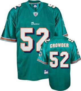  Miami Dolphins Retired Channing Crowder # 52 Throwback Jersey  
