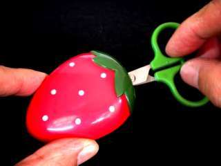 3D Strawberry Fridge Magnet with Mini Scissors #249  