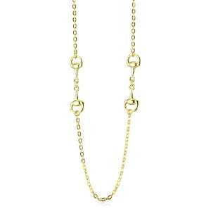   NYC Double Horsebit Gold plated Cable Chain Necklace 32 Jewelry