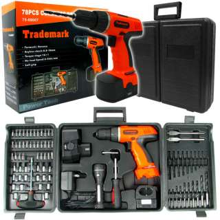 Trademark Tools™ 78 Pc   18 Volt Cordless Drill Set   Two Drill 