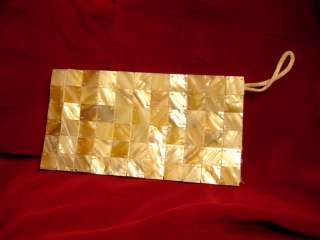 Clutch/Pouch/Cosmetic Bag w/ Mother of Pearl Tile  