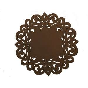   and Embroidery 16 Inch Round Placemat, Chocolate