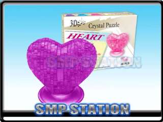 3D Crystal Puzzle Jigsaw 46pcs Heart Purple  