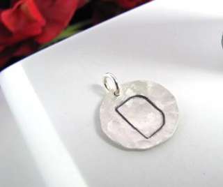   Stamped HUGE Initial Hammered or Shiny Personalized Add on Charm