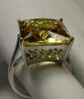 8ct Square Emerald Cut Honey Citrine Sterling Silver 925 Filigree Ring 