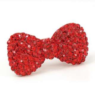 Cute Red Swarovski Crystal Bow knot Cocktail Ring 236  