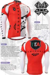mens cycling jersey top tights cyclist road bike longsleeve red shirts 