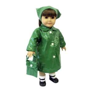  American Girl Doll Clothes Green Rain Coat Toys & Games