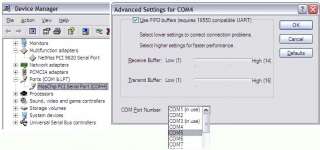 New COM port can be re configured manually in Windows for operation 