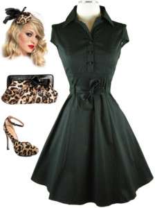 50s Style Black SODA FOUNTAIN Lucy PINUP Day Dress  