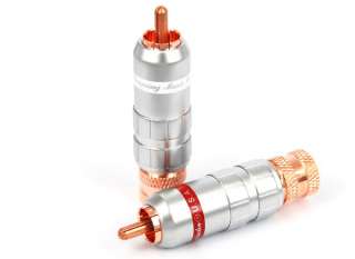 CMC Hi Fi Red Copper RCA Plug Audio Cable Male Plug x4  