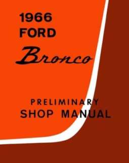  reproduction bronco preliminary manual approx 100 pages body 