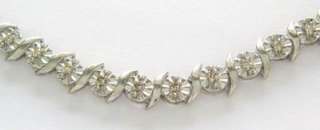 Sterling Silver S Link Tennis Diamond Bracelet 7 1/2 New  