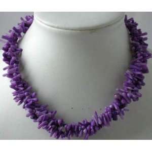  17 3 row Purple Branch Coral Necklace 