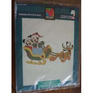   Mickey, Minnie & Pluto Counted Cross Stitch Kit Arts, Crafts & Sewing