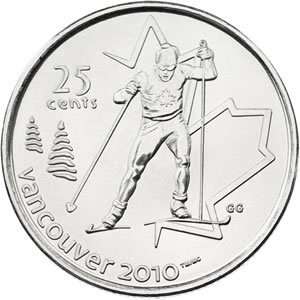  Vancouver 2010 Cross Country Skiing 25 Cent Coin 