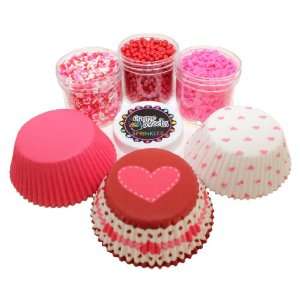 Valentine Cupcake Kit by Crispie Sweets   Sprinkles and Baking Cups 