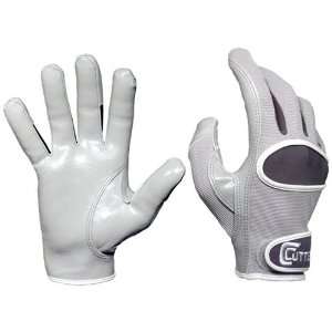  Cutters(r) Football Quarterback Gloves   Grey Large 
