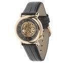 Effy Black Leather Goldtone Watch  
