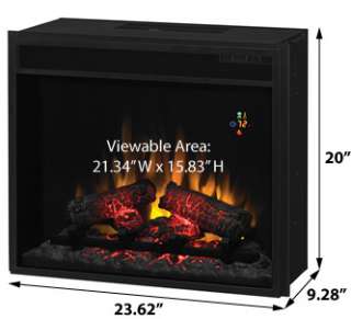 ClassicFlame 23 Fixed Glass Electric Fireplace Insert   23EF022GRA 