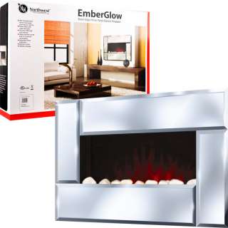 Northwest Emberglow Electric Fireplace Heater with Remote   Wal 